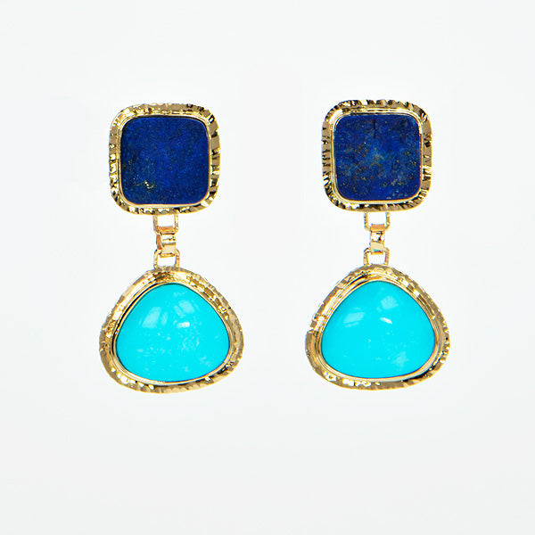 14K Yellow Gold Lapis Earrings | Sincerely Ginger Jewelry
